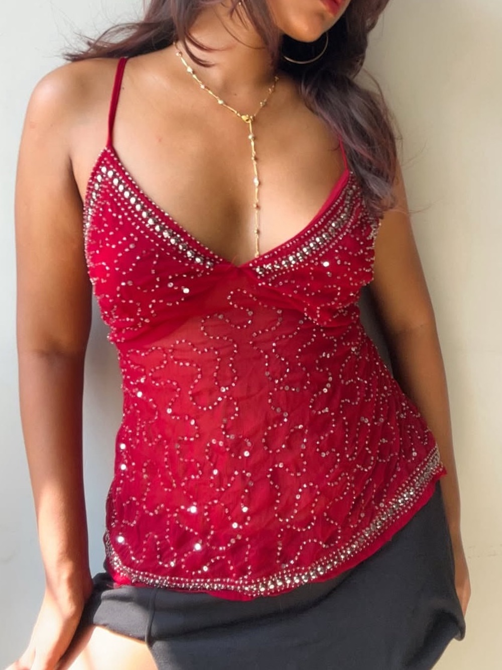 LIVE 4 TRUTH BEADED CHIFFON BABYDOLL TOP